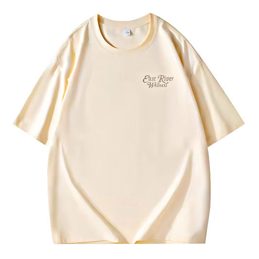 ERW Logo Embroidery Oversized T Shirt Cream